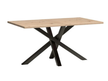 Rozkladací jedálenský stôl Koli 160/260 v elegantnom prevedení dub artisan a čierna je ideálnym riešením pre moderné interiéry. Tento stôl, vyrobený z kvalitnej laminovanej DTD, MDF a kovu, ponúka nielen estetický vzhľad, ale aj praktickosť. S rozmermi 160 cm na šírku, ktoré sa…