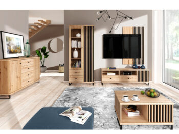 TV stolík Koli C-06 v elegantnom prevedení dub artisan a čierna je ideálnym doplnkom pre moderné interiéry. Tento kus nábytku od značky KONDELA ponúka nielen štýlový vzhľad, ale aj praktické využitie. S rozmermi 160,6 cm na šírku, 43,4 cm na výšku a 40,6 cm do hĺbky poskytuje…