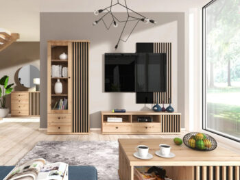 TV stolík Koli C-06 v elegantnom prevedení dub artisan a čierna je ideálnym doplnkom pre moderné interiéry. Tento kus nábytku od značky KONDELA ponúka nielen štýlový vzhľad, ale aj praktické využitie. S rozmermi 160,6 cm na šírku, 43,4 cm na výšku a 40,6 cm do hĺbky poskytuje…