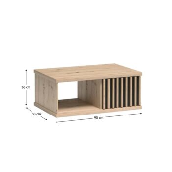KONDELA Koli C-08 konferenčný stolík dub artisan / čierna – Obrázok 2