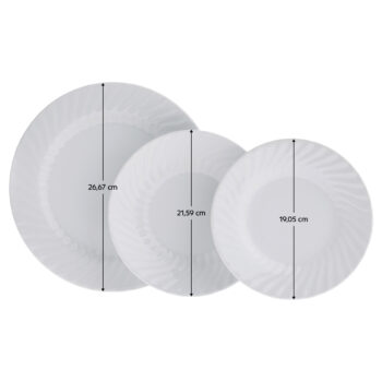 KONDELA Kominor Typ 3 porcelánová jedálenská súprava (18 ks) biela – Obrázok 2