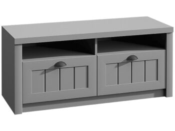 Komoda PROVANCE LWK poskytuje rôznorodý úložný priestor. Disponuje otvorenými policami a dvoma zásuvkami. Rozmery komody sú (ŠxHxV): 110x43x48,5 cm, je v nadčasovom sivom farebnom prevedení. Originálne úchytky určite nezostanú bez povšimnutia. Prineste si kúsok romantického Provensálska do svojho…