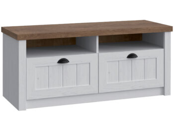 Komoda PROVANCE LWK poskytuje rôznorodý úložný priestor. Disponuje otvorenými policami a dvoma zásuvkami. Rozmery komody sú (ŠxHxV): 110x43x48,5 cm. Originálne úchytky určite nezostanú bez povšimnutia. Prineste si kúsok romantického Provensálska do svojho domova so sektorovým nábytkom PROVANCE.…