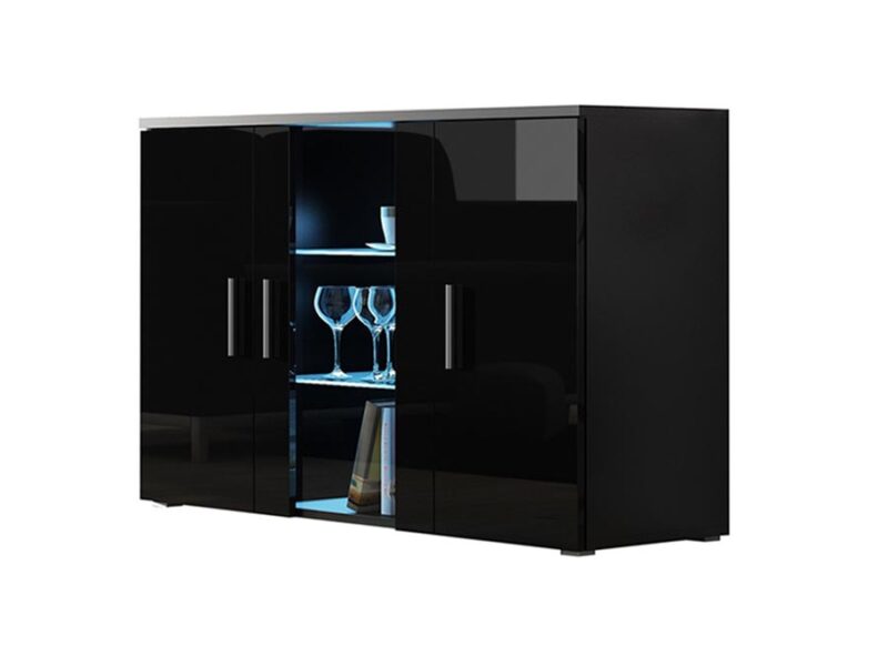 KOMODA-SOHO-S7-CIERNA-CIERNY-LESK-2010001162193_2 CAMA MEBLE Soho S7 komoda čierna / čierny lesk – Obrázok 1