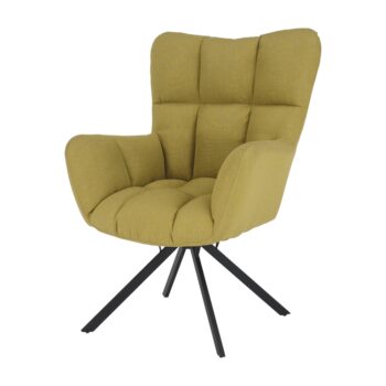 Dizajnové otočné kreslo KOMODO zaujme každého pre svoj netradičný štýl. Rozmery kresla sú (ŠxHxV): 67x72x97 cm. Výška sedu je 45 cm, hĺbka sedu je 47 cm a šírka sedu je 40 cm. Výška chrbtovej opierky je 52 cm a šírka chrbtovej opierky je 55 cm. Čalúnené je príjemnou látkou v trendovom pistáciovom…