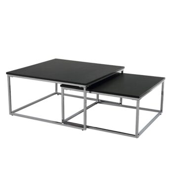 V žiadnej obývačke nesmie chýbať konferenčný stolík. Elegantný set dvoch konferenčných stolíkov AMIAS si Vás získa na prvý pohľad. Pôsobí mimoriadne variabilne, môže byť použitý oddelene alebo ako krásny spojený set. Šetrí miesto, no zároveň ho vytvára. Vyrobený je z MDF (drevovláknitá doska) s PVC…