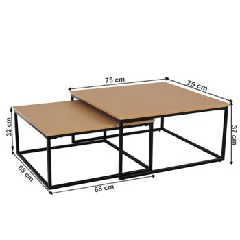 Čo tak rovno dva konferenčné stolíky namiesto jedného? Set dvoch konferenčných stolíkov KASTLER si okamžite obľúbite. Či ich umiestnite vedľa seba, oddelene alebo jeden pod druhý, tieto stolíky určite upútajú pozornosť svojím dizajnom. Vyrobené sú z laminovanej MDF (drevovláknitá doska) vo farebnom…