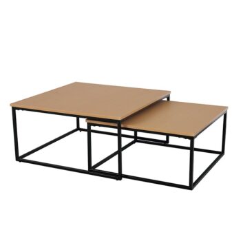 Čo tak rovno dva konferenčné stolíky namiesto jedného? Set dvoch konferenčných stolíkov KASTLER si okamžite obľúbite. Či ich umiestnite vedľa seba, oddelene alebo jeden pod druhý, tieto stolíky určite upútajú pozornosť svojím dizajnom. Vyrobené sú z laminovanej MDF (drevovláknitá doska) vo farebnom…