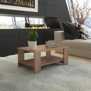 Praktický a pekný pomocník do domácnosti je konferenčný stolík BERNARDO. Rozmery stolíka sú (ŠxHxV): 90x55x40,7 cm. Na jeho výrobu bola použitá kvalitná laminovaná DTD (drevotriesková doska), ktorej hrúbka korpusu je 22 mm. Farebné prevedenie stolíka je vo farbe dub craft dunkel. Jedná sa…
