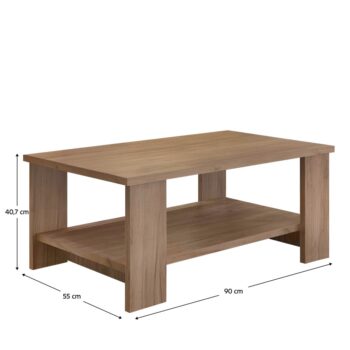 Praktický a pekný pomocník do domácnosti je konferenčný stolík BERNARDO. Rozmery stolíka sú (ŠxHxV): 90x55x40,7 cm. Na jeho výrobu bola použitá kvalitná laminovaná DTD (drevotriesková doska), ktorej hrúbka korpusu je 22 mm. Farebné prevedenie stolíka je vo farbe dub craft dunkel. Jedná sa…