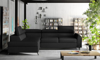 NABBI Korense L rohová sedačka s rozkladom a úložným priestorom čierna (Soft 11) – Obrázok 2