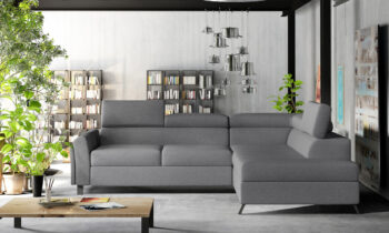 NABBI Korense P rohová sedačka s rozkladom a úložným priestorom antracitová – Obrázok 2