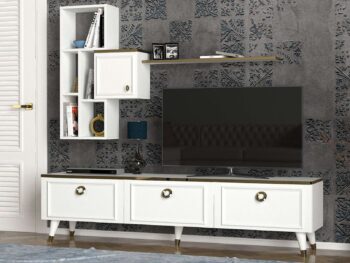 Zoznámte sa s KORNELIA, elegantnou obývacou stenou, ktorá kombinuje moderný dizajn a praktickú funkčnosť. Jej čisto biela farba a sofistikované línie prinášajú do každej obývacej izby svieži a vzdušný vzhľad.Hlavné charakteristikyTyp tovaru: Obývacia stenaMateriál: Vysoko kvalitné LTD s hrúbkou materiálu 18 mm zaisťuje odolnosť a dlhú životnosť.Farba: Neutrálna biela farba umožňuje jednoduché kombinovanie s ostatným nábytkom a doplnkami v miestnosti.Zostava obsahuje: TV stolík (180 x 35 x 46,5 cm) a nástenné police (137 x 20 x 94 cm), ktoré ponúkajú praktické úložné riešenie pre vašu elektroniku a dekorácie.Obývacia stena KORNELIA je navrhnutá s dôrazom na detail, kvalitu a funkčnosť. Je to ideálna voľba pre tých, ktorí hľadajú nábytkovú zostavu, ktorá je nielen praktická, ale aj esteticky príťažlivá a ľahko sa integruje do rôznych štýlov interiéru. Dodávame v demonte. Dodávame v demonte.