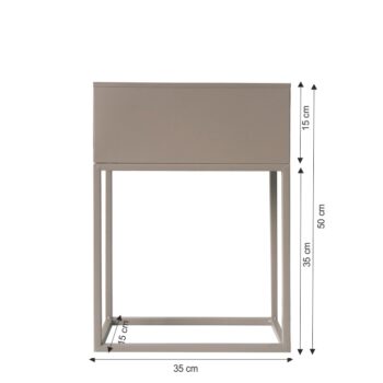 Praktický a veľmi štýlový kovový kvetináč INDIZE TYP 2 je ideálnym pomocníkom, ktorý zaručene všestranne využijete. Rozmery kvetináča sú (ŠxHxV): 35x15x50 cm. Výška kvetináča bez stojana je 15 cm. Vyrobený je z pevného kovu, ktorý drží stabilitu celej konštrukcie. Farebné prevedenie má…
