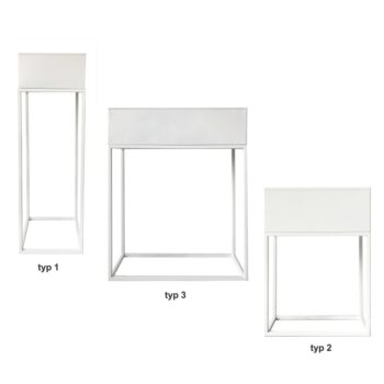 Praktický a veľmi štýlový kovový kvetináč INDIZE TYP 3 je ideálnym pomocníkom, ktorý zaručene všestranne využijete. Rozmery kvetináča sú (ŠxHxV): 55x20x70 cm. Výška kvetináča bez stojana je 15 cm. Vyrobený je z pevného kovu, ktorý drží stabilitu celej konštrukcie. Farebné prevedenie má v bielej…