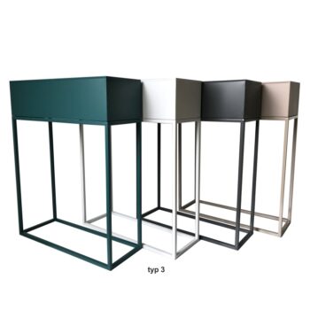 Praktický a veľmi štýlový kovový kvetináč INDIZE TYP 3 je ideálnym pomocníkom, ktorý zaručene všestranne využijete. Rozmery kvetináča sú (ŠxHxV): 55x20x70 cm. Výška kvetináča bez stojana je 15 cm. Vyrobený je z pevného kovu, ktorý drží stabilitu celej konštrukcie. Farebné prevedenie má v bielej…