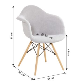 Nádherné kreslo DAREL 2 NEW pôsobí veľmi elegantne a luxusne. Rozmery kresla sú (ŠxHxV): 61x62x81 cm. Výška sedu je 45 cm a hĺbka sedu je 45 cm. Kreslo je čalúnené kvalitnou látkou, ktorá je v krásnych odtieňoch sivej farby. Stabilitu držia pevné drevené nohy vo farbe buku. Moderné spracovanie…