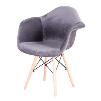 Nádherné kreslo DAREL TYP 3 pôsobí veľmi elegantne a luxusne. Rozmery kresla sú (ŠxHxV): 61x62x81 cm. Výška sedu je 45 cm a hĺbka sedu je 45 cm. Kreslo je čalúnené kvalitnou látkou Velvet, ktorá je v krásnych odtieňoch sivohnedej Taupe farby. Stabilitu držia pevné drevené nohy vo farbe buku.…
