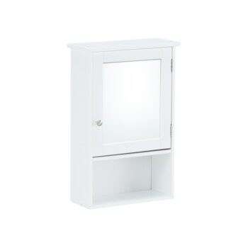 Závesná skrinka so zrkadlom ATENE TYP 2 Vám zariadi kúpeľňu ako z katalógu. Bielym elegantným prevedením a jemnými líniami si získa Vaše srdcia. Rozmery skrinky sú (ŠxHxV): 40x16x60 cm. Skrinka je vyrobená z kvalitnej MDF (drevovláknitá doska). Je jednodverová s otvoreným odkladacím priestorom,…