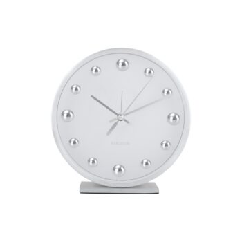 Karlsson 5970WH dizajnové stolové hodiny/budíkbiela, priemer  16 cm