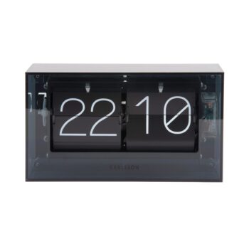 Karlsson 5976BK Designové nástenné/stolnípřeklápěcí hodiny černá, 21 cm