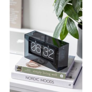 Karlsson 5976BK Designové nástenné/stolnípřeklápěcí hodiny černá, 21 cm