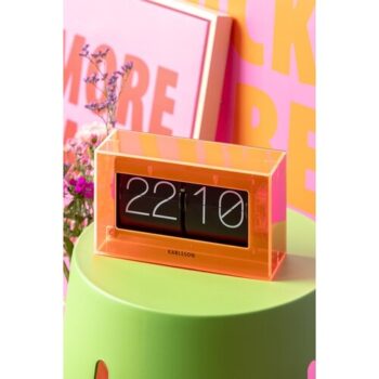 Karlsson 5976OR dizajnové nástenné/stolovépreklápacie hodiny oranžové, 21 cm