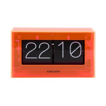 Karlsson 5976OR dizajnové nástenné/stolovépreklápacie hodiny oranžové, 21 cm