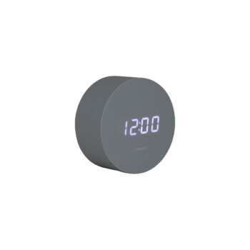 Karlsson 5981GY dizajnové LED hodiny s budíkom sivá, pr. 9 cm