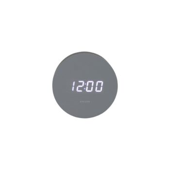 Karlsson 5981GY dizajnové LED hodiny s budíkom sivá, pr. 9 cm