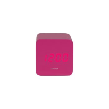 Karlsson 5982BP dizajnové LED hodiny s budíkom ružová, 7 cm