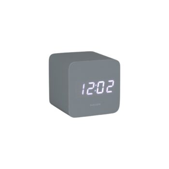 Karlsson 5982GY dizajnové LED hodiny s budíkom sivá, 7 cm