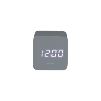 Karlsson 5982GY dizajnové LED hodiny s budíkom sivá, 7 cm