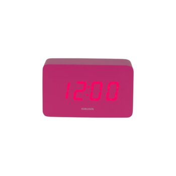 Karlsson 5983BP dizajnové LED hodiny s budíkom ružová, 10 cm