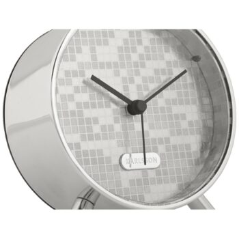 Karlsson 6004SI dizajnový budík strieborná, pr. 11 cm
