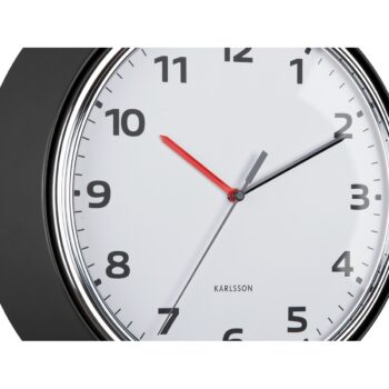 Karlsson 6006BK dizajnové nástenné hodiny čierna, pr. 34 cm