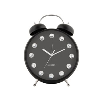 Karlsson 6019BK dizajnové stolné hodiny/budík čierna, pr.. 30 cm