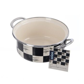 Kastróll smalt ŠACHOVNICA Lem 1,6 l