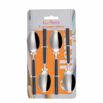 Tento set štyroch lyžičiek v čiernom prevedení vyniká minimalistickým dizajnom a luxusným vzhľadom, ktorý pridá každej šálke kávy štýl. Premeňte vašu kávovú chvíľku na výnimočný moment s lyžičkami Gallery Black, ktoré svojím vzhľadom zvýraznia každý detail vášho stolovania.