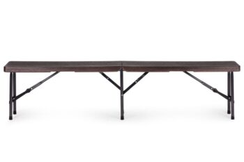 Kempingový set 180cm + 2 lavice v hnedej farbe