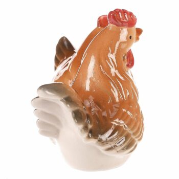 Keramická dekorácia Sliepočka a kohútik, 8 x 8 x 6cm, súprava 2 ks