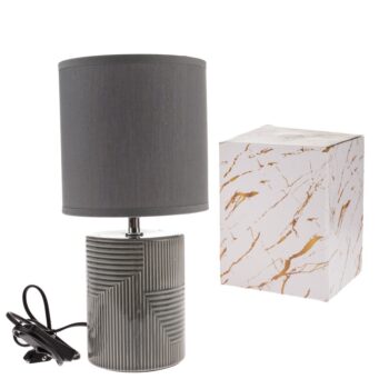 Keramická stolná lampa Matrix 33 cm, sivá