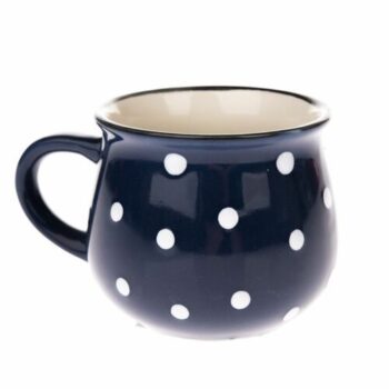 Keramický hrnček Dots 230 ml, modrá, 230 ml