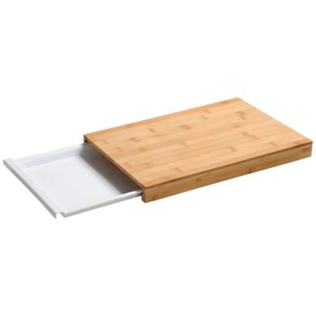 Kesper 58352 Krájacia doštička s odkladacou miskou, biela, 38 x 25 x 3,5 cm