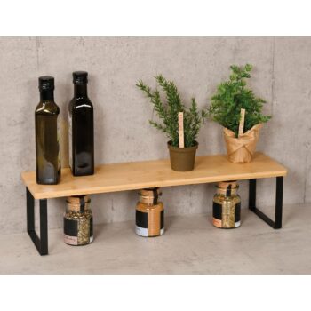Kesper 58807 Kuchynská polica bambus/kov, 55 x 13,5 x 15 cm