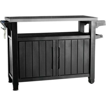 Keter Multifunkčný záhradný grilovací stolík UNITY XL 270l grafit, 134 x 52 x 90 cm