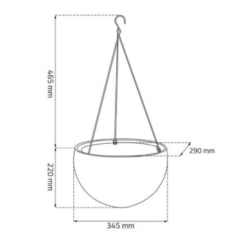 Keter Závesný kvetináč Sphere tmavohnedá, pr. 35 cm