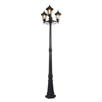 Klasická vonkajšia lampa čierna 3-svetlá IP44 - New Haven