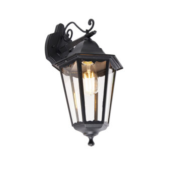 Klasická vonkajšia nástenná lampa čierna IP44 - Havana Down