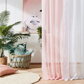 Klasická záclona ružovej farby Novelia 350 x 250 cm